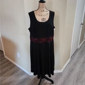 Perceptions red and black‎ beaded midi dress plus size 2X new